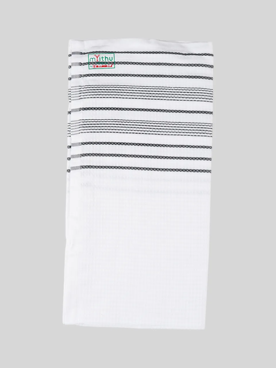 100% Cotton Checked White Bath Towel Blossom (Pack of 2)
