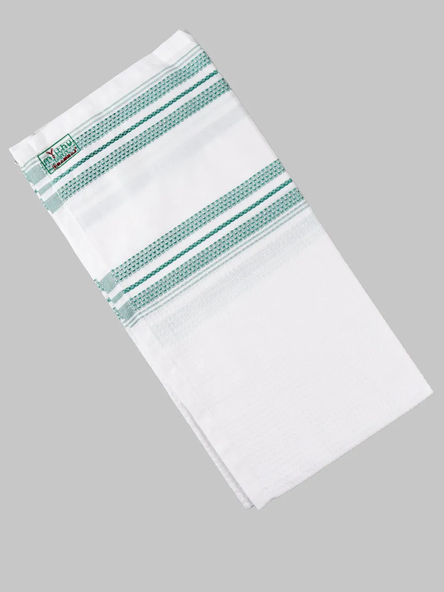 100% Cotton Checked White Bath Towel Blossom (Pack of 2)