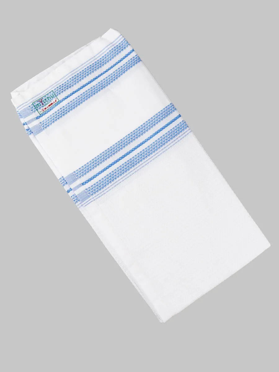 100% Cotton Checked White Bath Towel Blossom (Pack of 2)