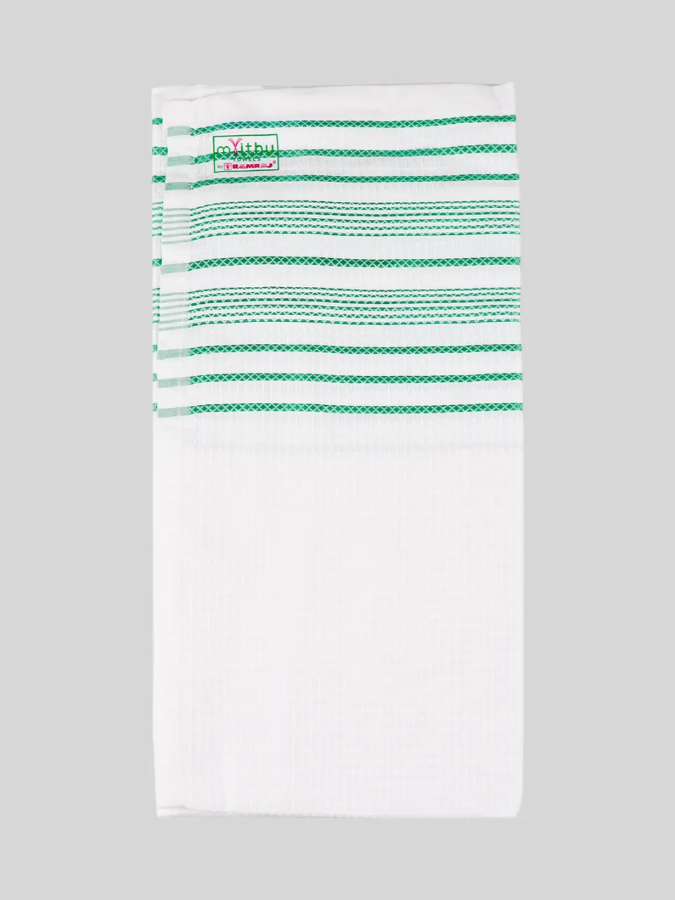 100% Cotton Checked White Bath Towel Blossom (Pack of 2)