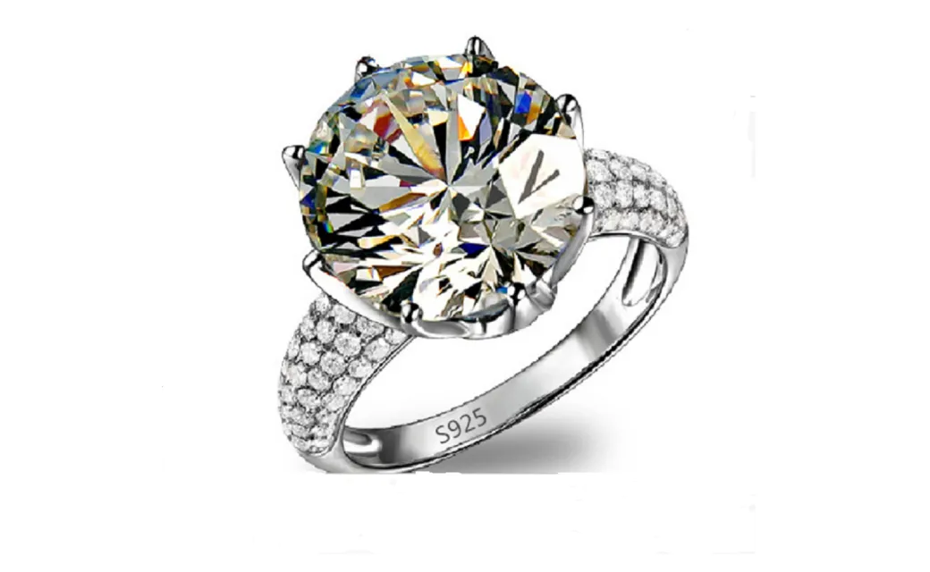 4.75 Carat Cubic Zirconia Jewelry White Gold Plated Rings