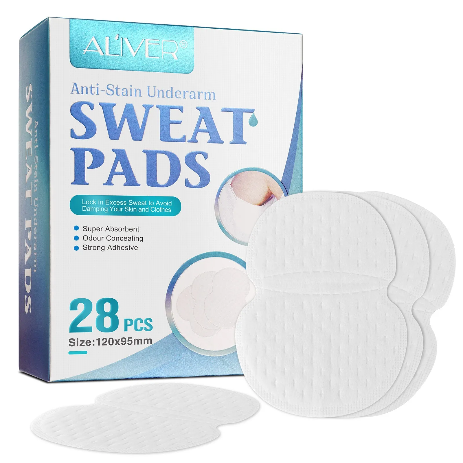 Aliver Disposable Underarm Sweat Pads - 28 Pcs