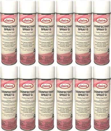 Claire Disinfectant Spray Q, Country Fresh Scent, 17oz Can, Pack of 12