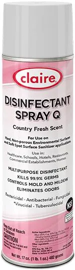Claire Disinfectant Spray Q, Country Fresh Scent, 17oz Can, Pack of 12