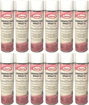 Claire Disinfectant Spray Q, Country Fresh Scent, 17oz Can, Pack of 12