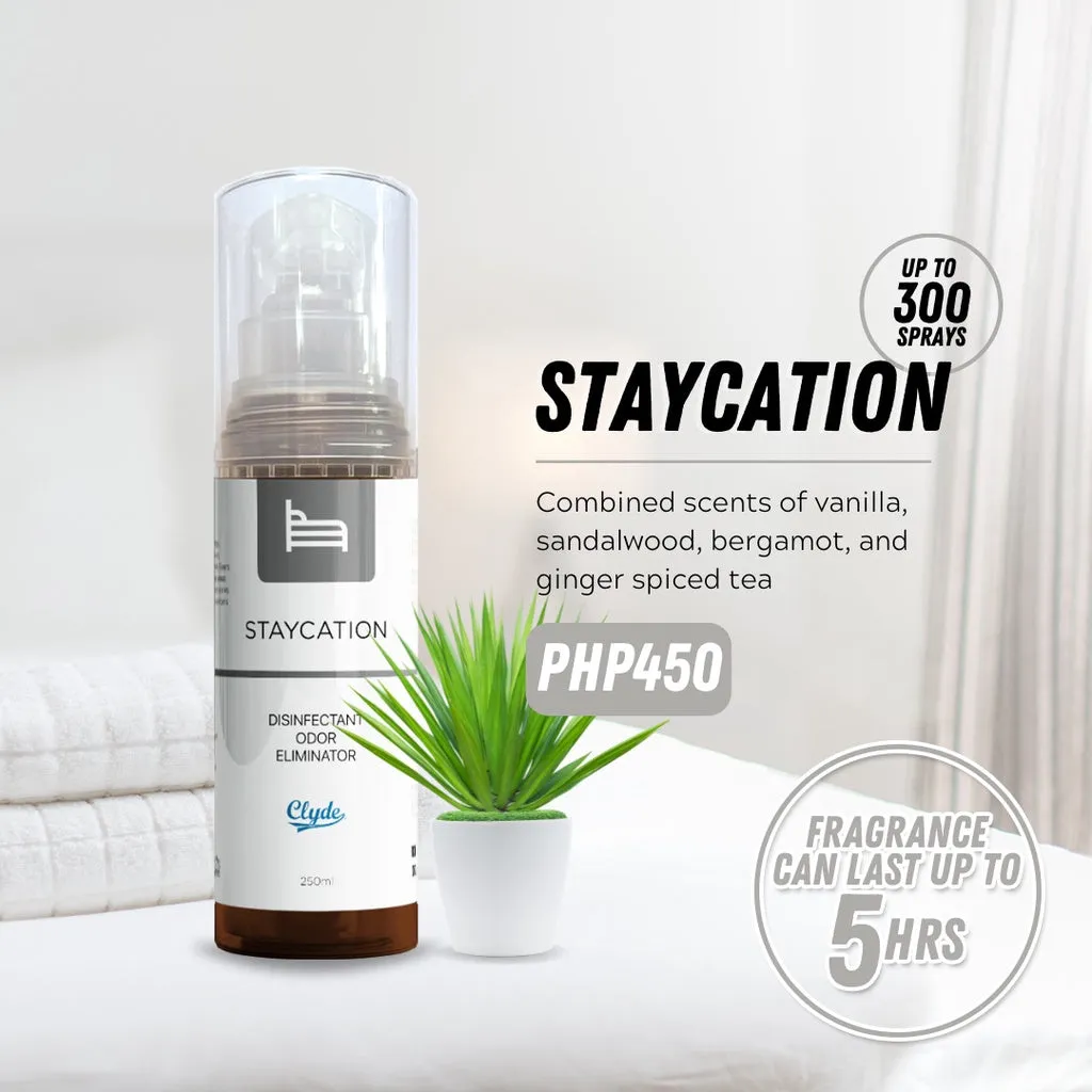 Clyde Disinfectant Odor Eliminator Staycation   FREE 75ml Clyde Premium Shoe Cleaner with Jojoba Oil