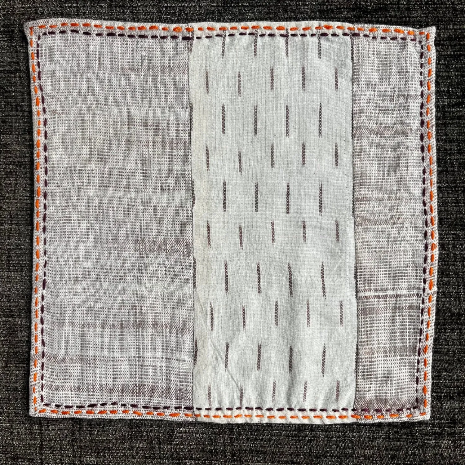 Cream Ikat Table Napkin | Hand Embroidered | Set of 4