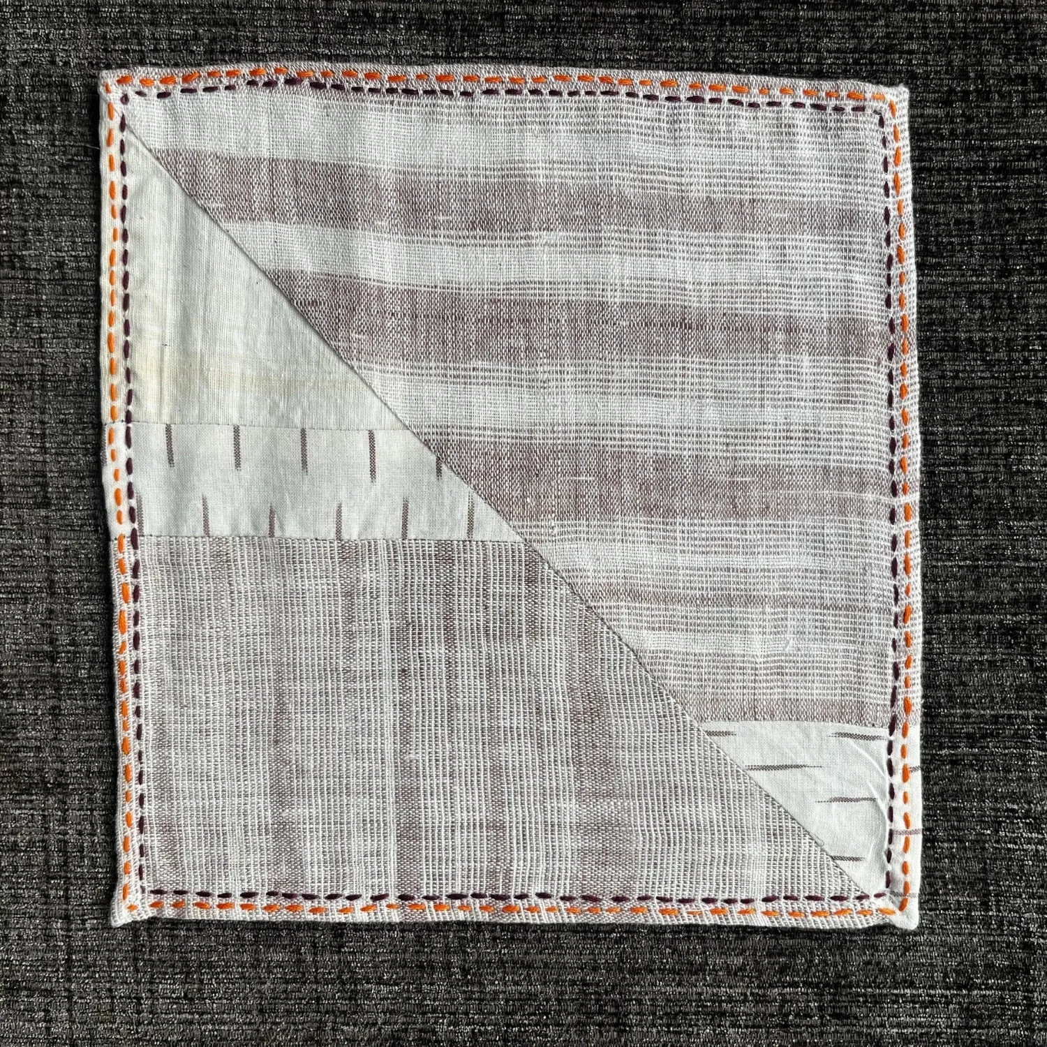 Cream Ikat Table Napkin | Hand Embroidered | Set of 4