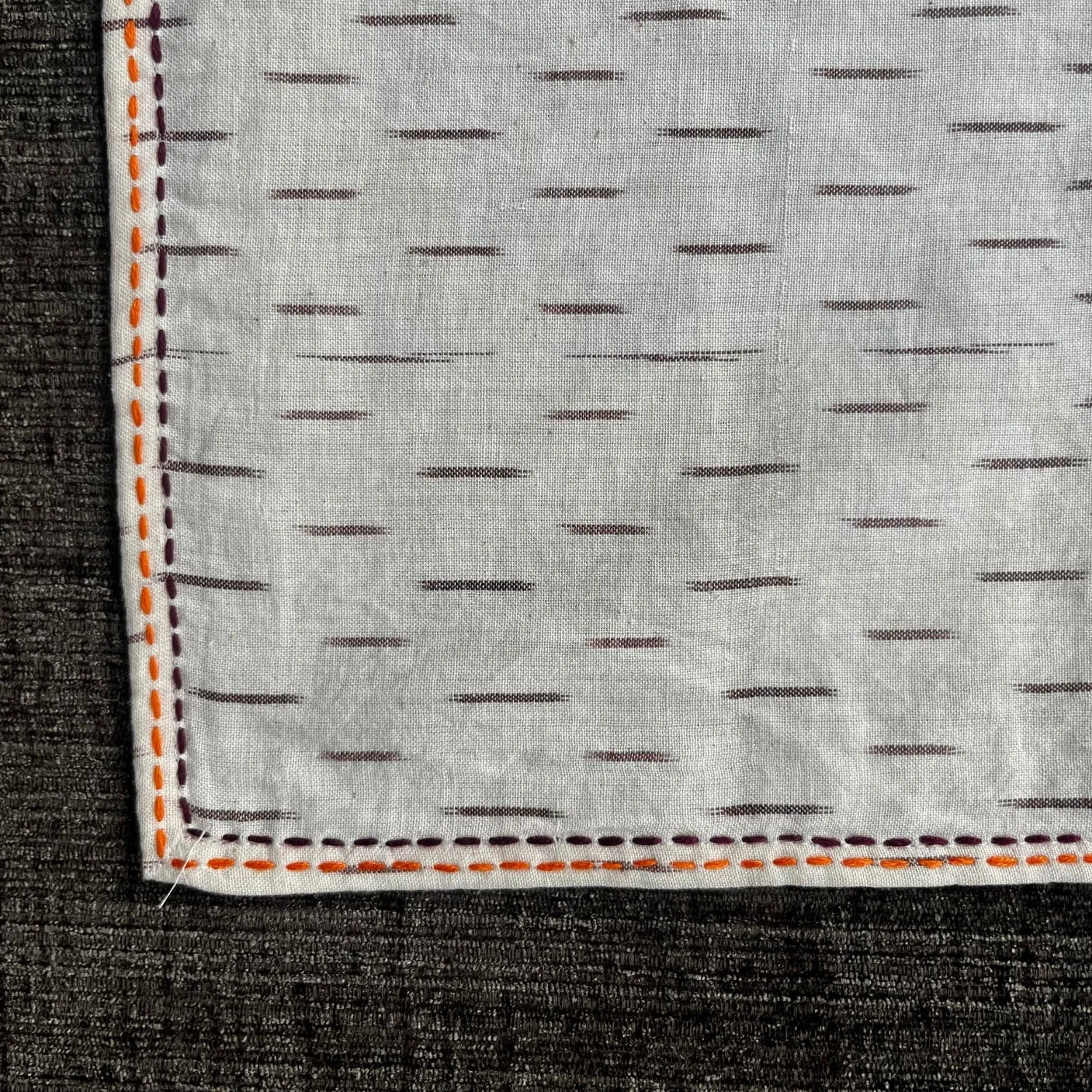 Cream Ikat Table Napkin | Hand Embroidered | Set of 4