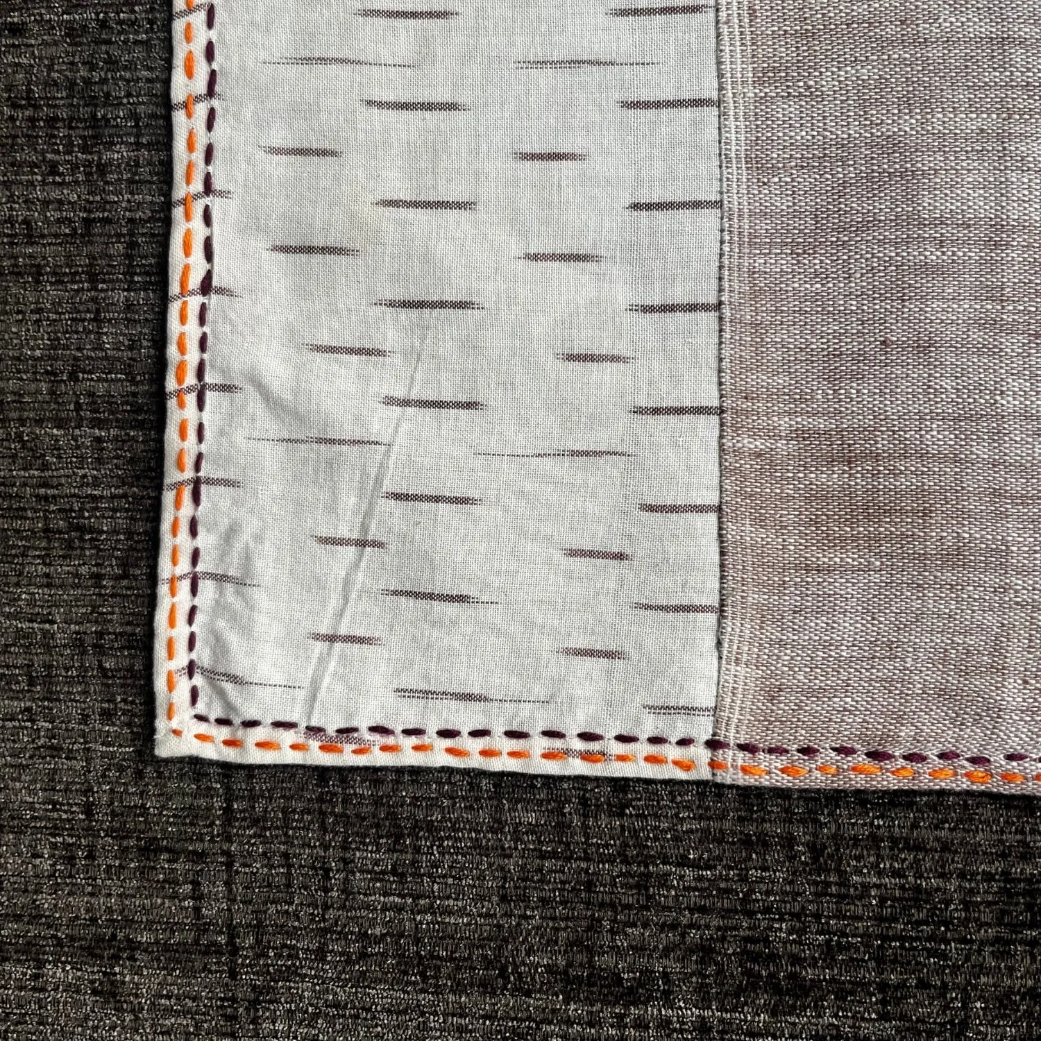 Cream Ikat Table Napkin | Hand Embroidered | Set of 4