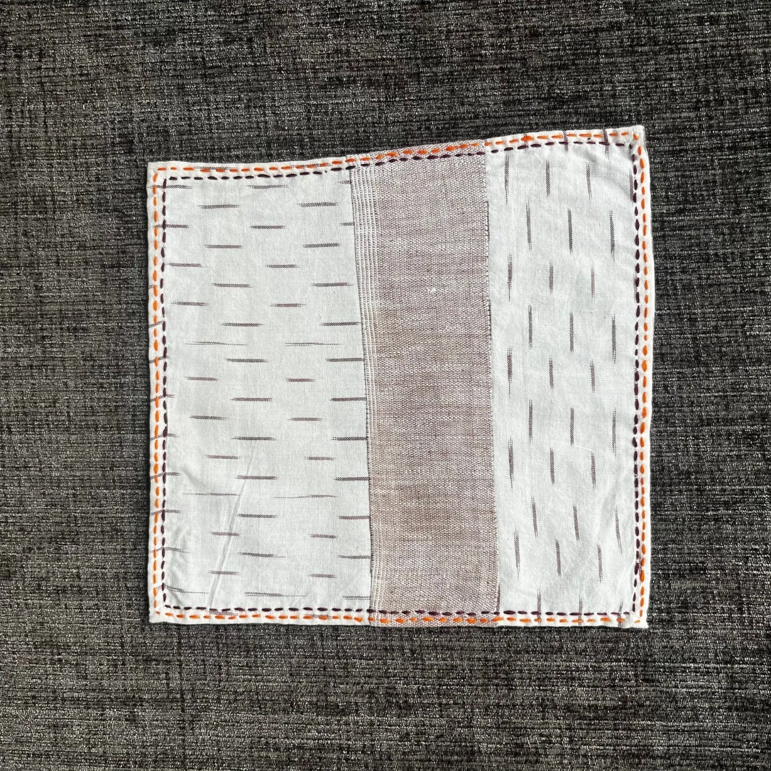 Cream Ikat Table Napkin | Hand Embroidered | Set of 4