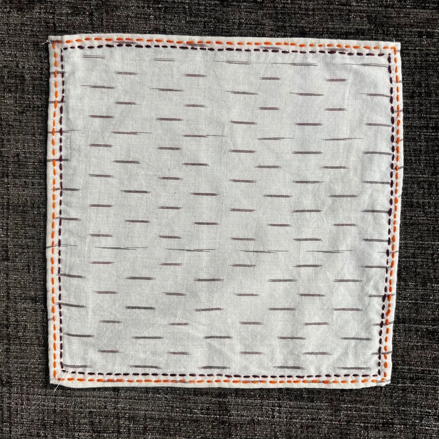 Cream Ikat Table Napkin | Hand Embroidered | Set of 4