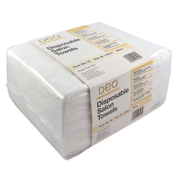 Deo Disposable Salon Towels White (50) Box of 6
