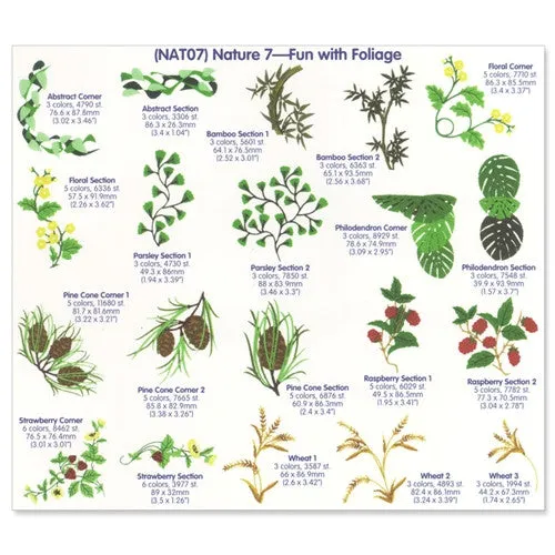 Fun with Foliage Embroidery CD by Cactus Punch