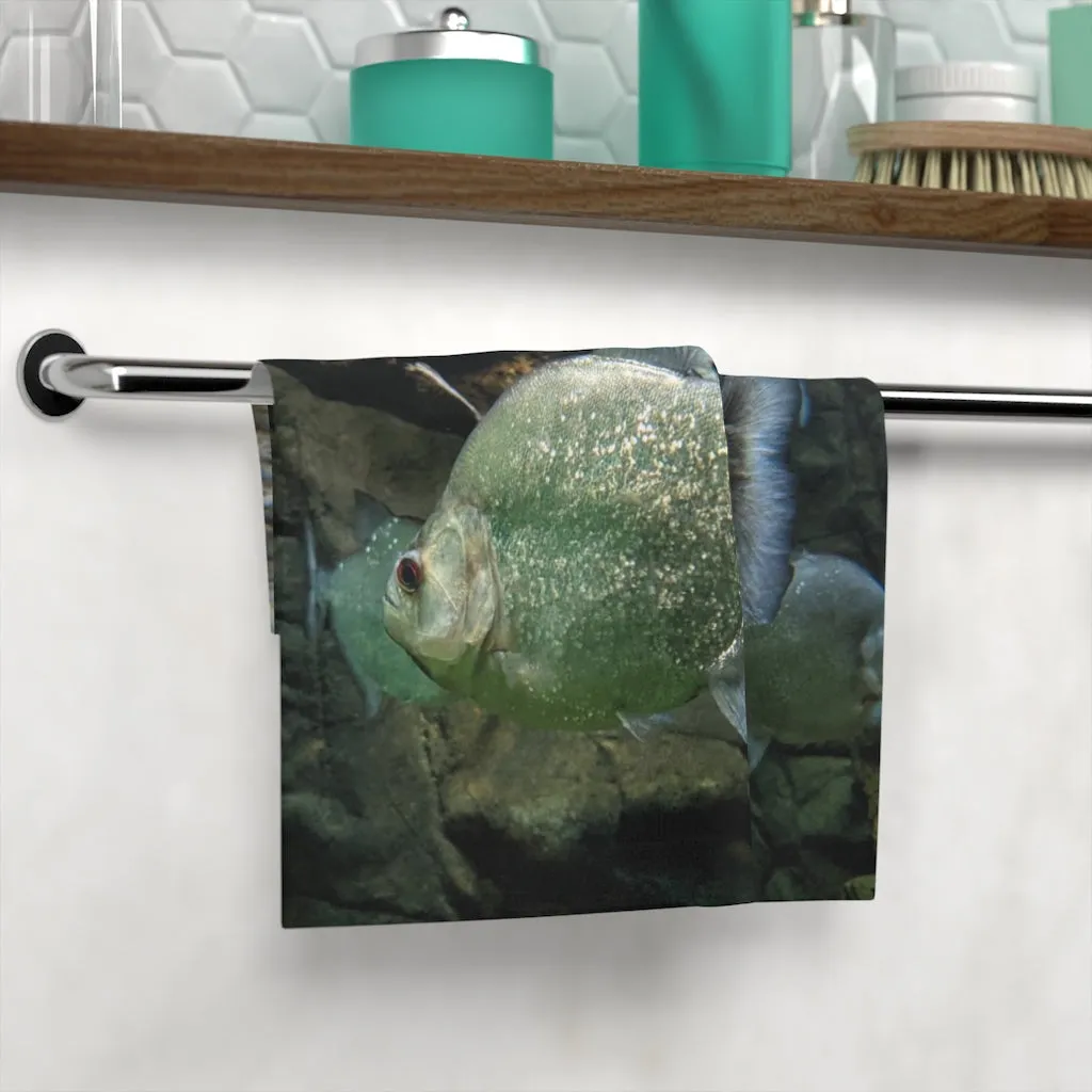 Glitter Green Fish Face Towel