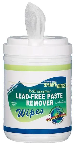 JNJ Industries FR100LFPR-12 Lead Free Paste Remover Wipes Foil Refill Pack, 6" x 9", 100ct-12PK