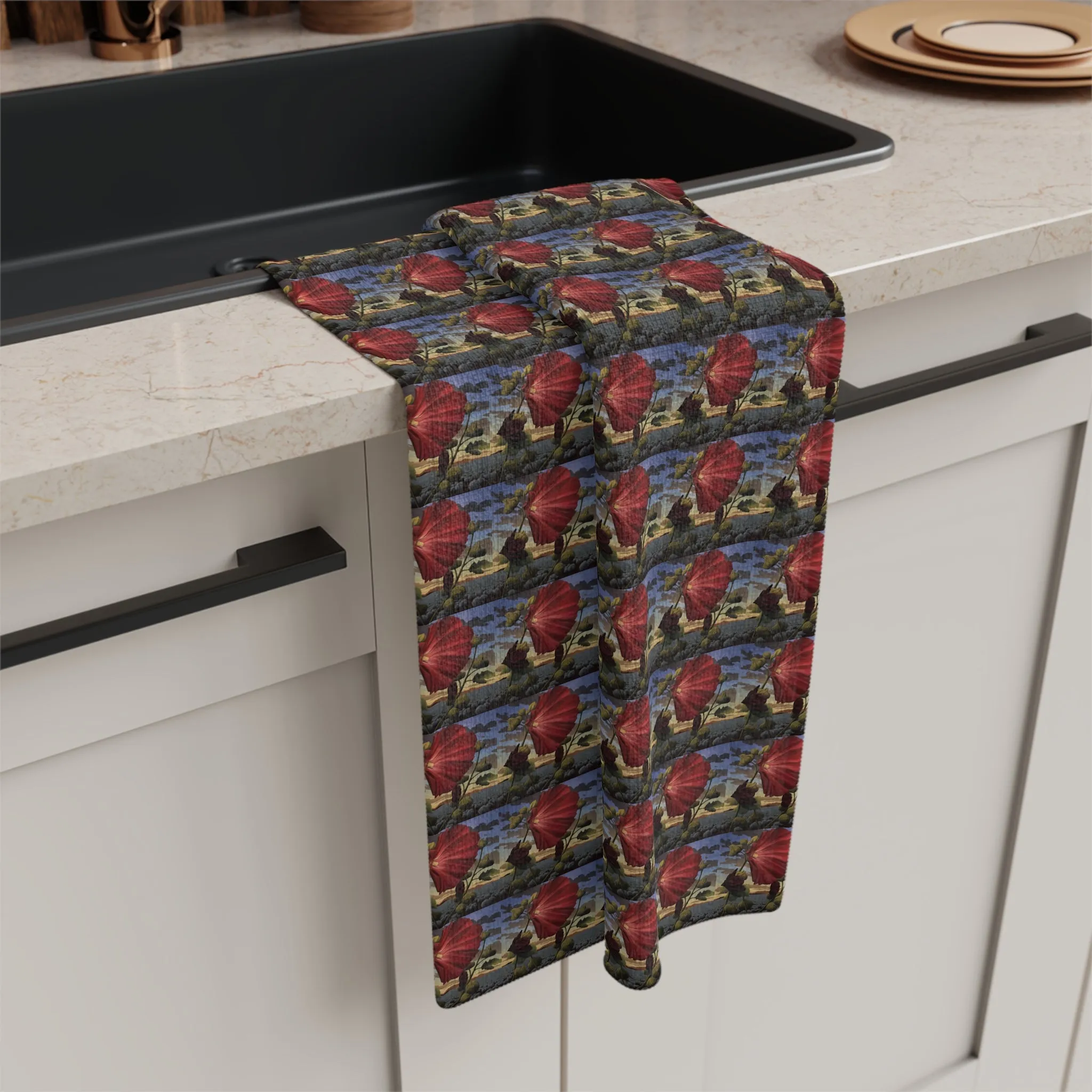 Sage Ocean Bloom Kitchen Towel