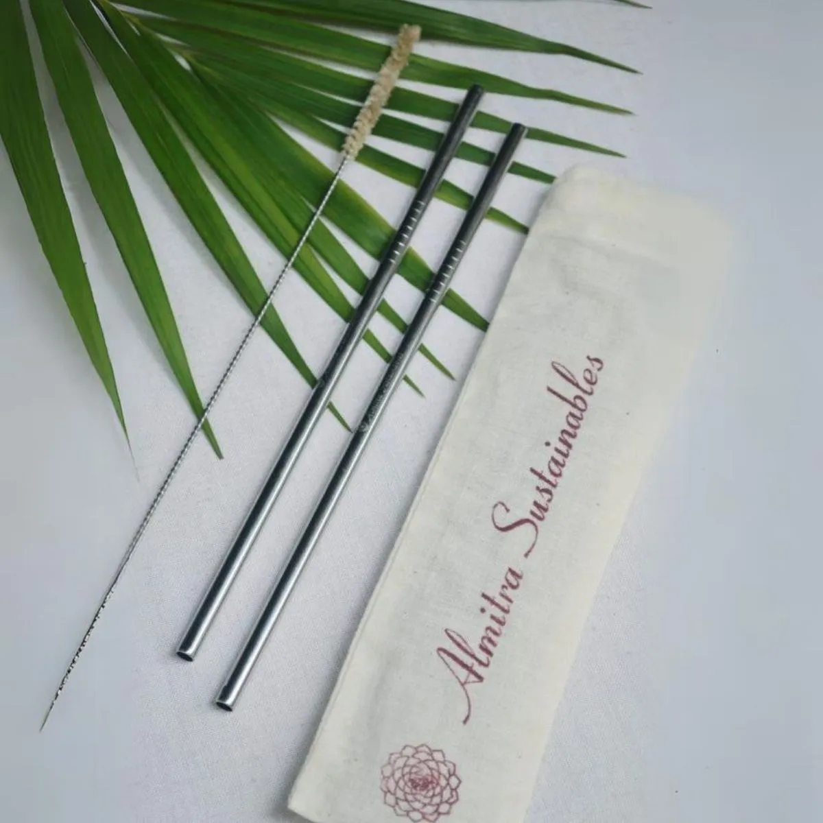 Stainless Steel Straws Straight | Pack Of 2 | With Straw Cleaner | Easy Clean