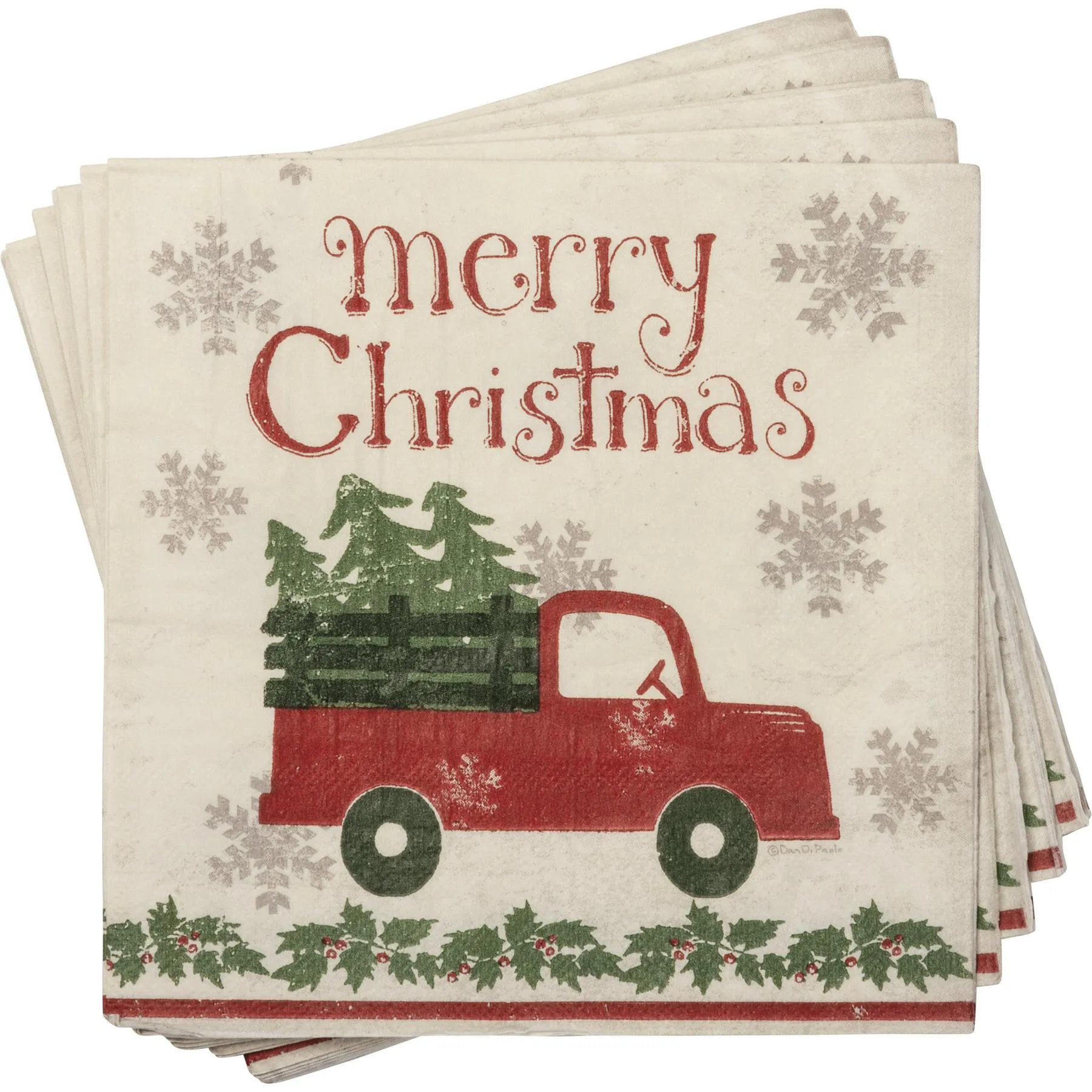 TRUCK & TREE LARGE NAPKIN SET