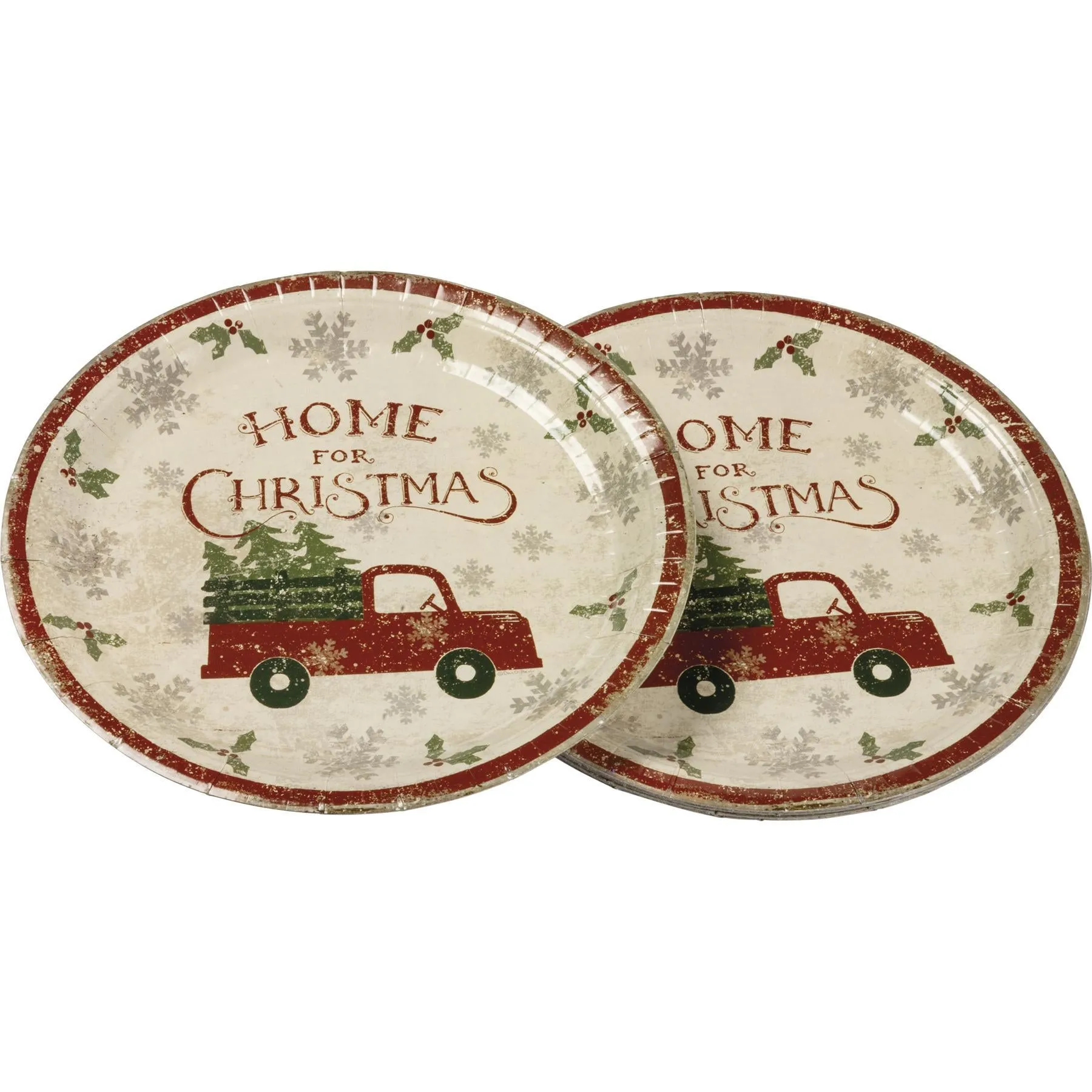 TRUCK & TREE LARGE PAPER PLATE SET