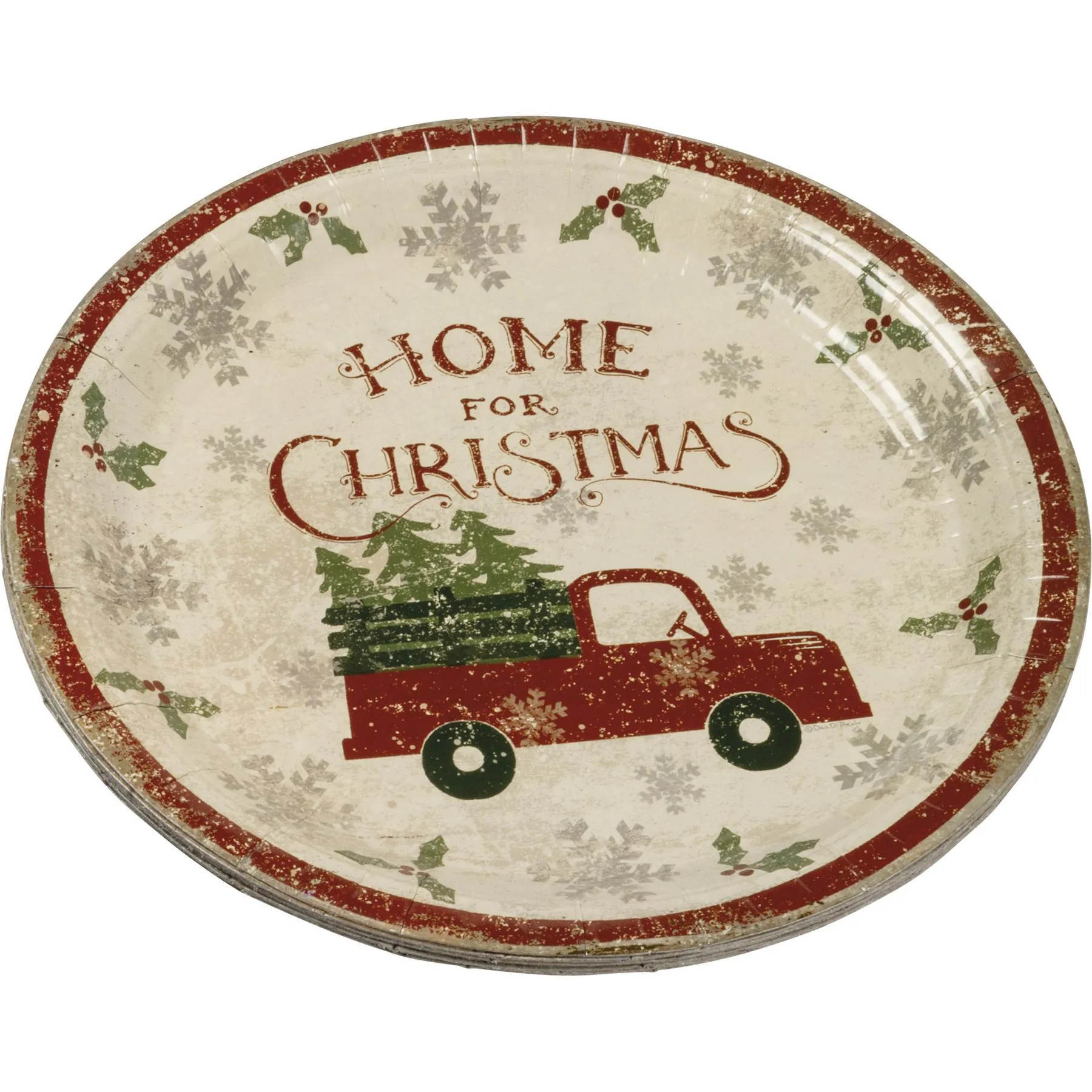 TRUCK & TREE LARGE PAPER PLATE SET